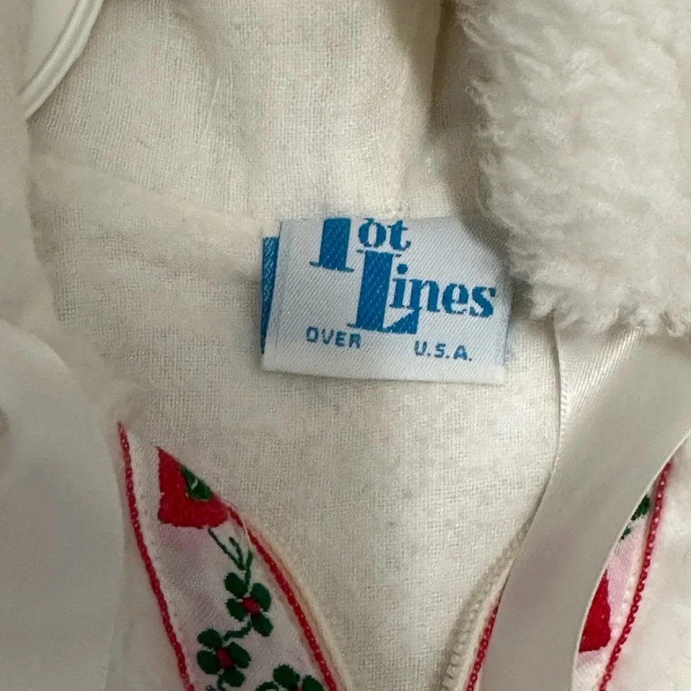 Vintage Baby Infant Newborn Tot Lines Bunting Faux Fur White Zippered Hoodie - Picture 7 of 8
